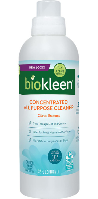 Biokleen All Purpose Cleaner - 32 Gallons - Super Concentrated, Eco-Friendly, Non-Toxic, Plant-Based, No Artificial Fragrance, Colors or Preservatives, 32 Ounces