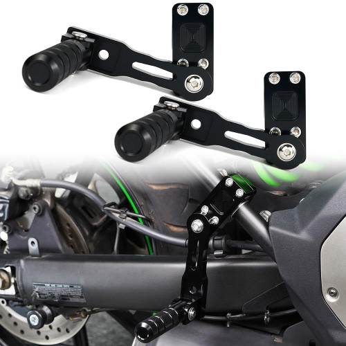 Xitomer Adjustable 22-28mm Black Aluminum Passenger Footpegs for Vulcan 650 / S 2015-2024 Cruiser Motorcycle