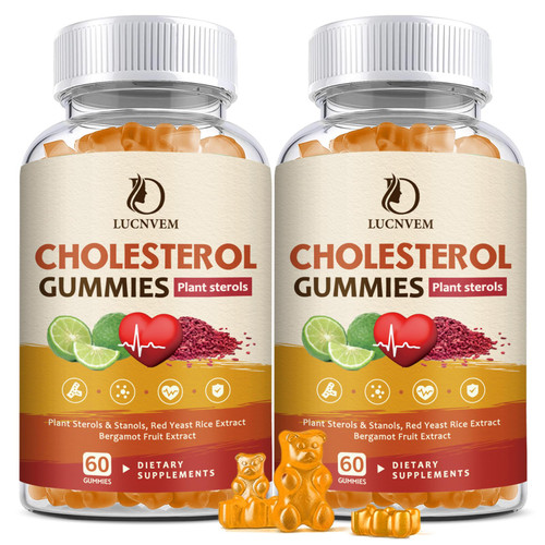 (2 Pack) Cholesterol Supplements Gummies for Cholesterol Healthy, Plant Sterols & Stanols, Red Yeast Rice, Citrus Bergamot Complex for Cholesterol, Maintain Healthy Cholesterol Levels - 60 Day Supply