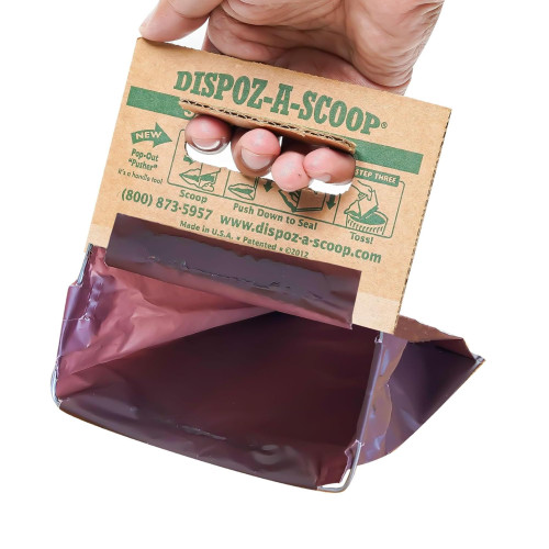 Dispoz-A-Scoop® 8 Pack"Scoop-Seal-Dispose” Dog Pooper Scooper with Bag Attachment, No-Touch Pooper Scoopers Solution, Portable Pooper Scooper for Dogs Large and Small, Dog Poop Scooper for Yard Walk