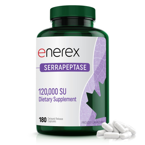 High Potency Serrapeptase Supplement 120,000 SPU with Delayed Release Capsules (180 Count) - 3rd Party Tested Serrapeptase Delayed Release Caps for Respiratory & Sinus Health - Non-GMO, Gluten Free