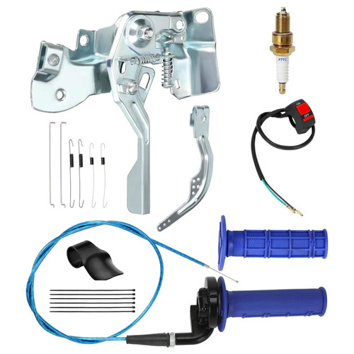 HIAORS Throttle Linkage Control Assembly and 7/8" Mini Bike Throttle Kit Compatible with Coleman CT200U BT200X B200R Baja Warrior MB200 Massimo Motovox MBX20 Predator 212 GX160 GX200 Engine Parts Blue