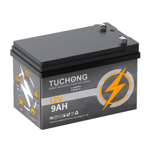 12V 9Ah Lithium LiFePO4 Battery, Rechargeable Battery, Up to 5000+ Deep Cycle Lithium Iron Phosphate Battery Built-in 15AH BMS, Ideal for Small UPS, Lighting, Solar Power, Fish Finder, Energy Storage