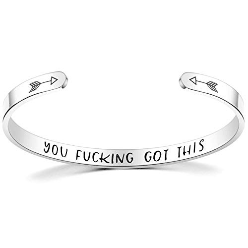 Jude Jewelers 6mm Width Stainless Steel Inspirational Encouragement Graduation School Open Cuff Bangle Bracelet