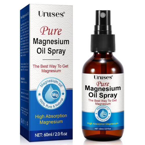 Pure Magnesium Oil Spray, Magnesium Oil for Feet, Topical Magnesium Spray for Feet,Magnesium Body Oil, Glass Bottle, Easy to Absorb & Use -2.0 oz