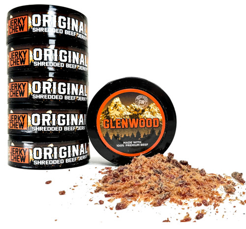 Glenwood Beef Jerky Chew, Shredded Beef Jerky, 0.32 oz Cans (6 Pack)