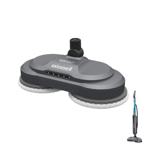 Replacement Foot Assembly with Discs and Pads for Bissell SpinWave SmartSteam Scrubbing & Sanitizing, Titanium, Fits Models 3712, 3712W, 3897A