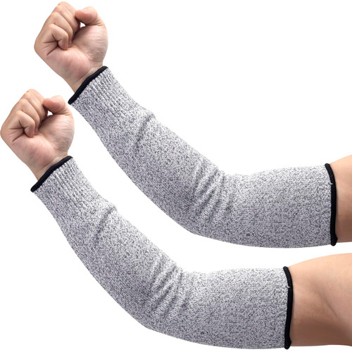 ANCIRS 41cm Cut Resistant Sleeves for Arm Protection, Dog Bite Safety Arm Sleeves, Gardening Sleeves for Thin Skin and Sun Exposure, Protective Forearm Covers for Kitchen (Grey, 1 Pair)