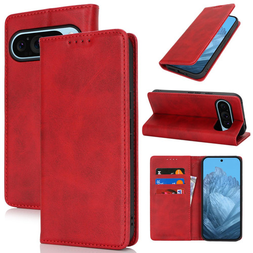 Jaorty fit for Google Pixel 9 Pro XL Wallet Case,Premium PU Leather Flip Folio Case with Card Slot,Stand Holder,Magnetic Closure TPU Shockproof Interior Protective Case for Pixel 9 Pro XL,Red