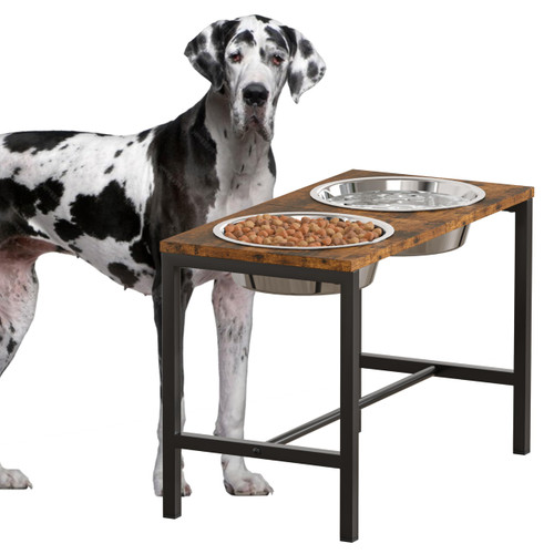 Piskyet Extra Large Elevated Dog Bowls, Metal Raised Dog Bowl Stand with 2 X-Large 304 Stainless Steel Bowls-(12 Cups - 92oz), Non-Slip Tall Stand for Large & Extra Large Breed Dogs