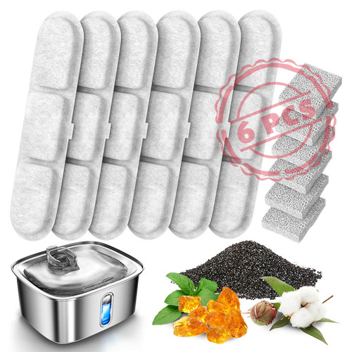 Dog Water Fountain for Large Dogs, 9L/2.4Gal Stainless Steel Dog Fountain with Visible Window & Filtration, Automatic Pet Water Bowl Dispenser Indoor, for All Dogs and Multi-Pet (Filters)