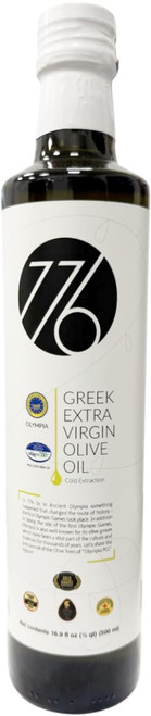 776 DELUXE FOODS Greek Extra Virgin Olive Oil 16.9 fl.oz Glass Bottle | Cold-Pressed High Polyphenol EVOO PGI Olympia | First Cold Pressed Premium Quality | Imported from Greece