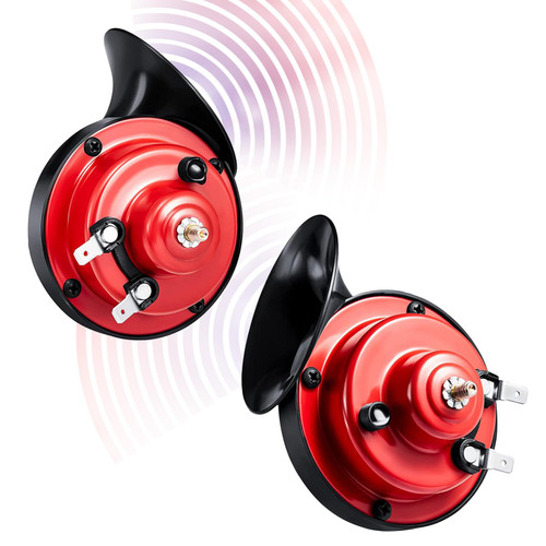 Ouffun Super Loud Waterproof Dual Horns, 12V 300DB, Universal Fit Kit for Cars, Motorcycles, Trucks, Trains & Boats (2 PCS) Ouffun Super Loud Waterproof Dual Horns, 12V 300DB, Universal Fit Kit for Cars, Motorcycles, Trucks, Trains & Boats (2 PCS)