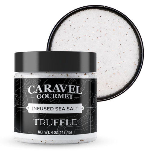 Black Truffle Salt for Seasoning and Finishing – Italian Salt with Truffle Oil that Adds Flavor to Popcorn and Fries – 4 oz Stackable Jar by Caravel Gourmet-1766095910