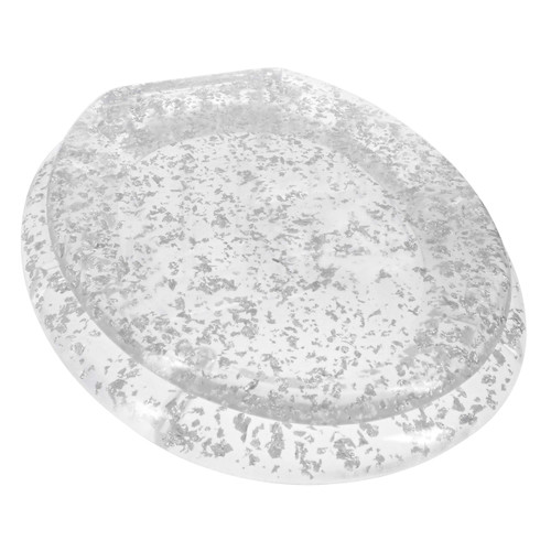 Ginsey Home Solutions Elongated Resin Toilet Seat, Silver Foil-1766097203