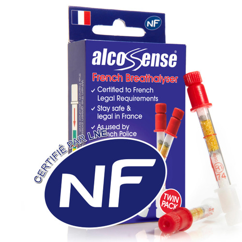 AlcoSense French NF Certified Breathalyzers for France | Breathalyser Twin Pack | Officially Approved Alcohol Tester for Driving in France and European Travel Kits