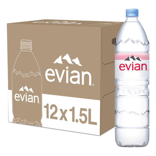 Evian Natural Spring Water, 1.5 L bottle (Pack of 12)-1766098206