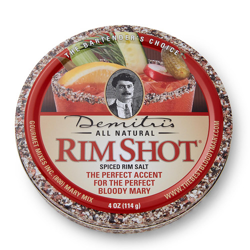 Demitri's RimShot Bloody Mary Rim Salt – Made With Hawaiian Sea Salt & Smoked Spices - Rimmer for Cocktails - Bloody Mary Salt - Perfect For Brunch Drinks - 4oz Tin (Pack of 1)