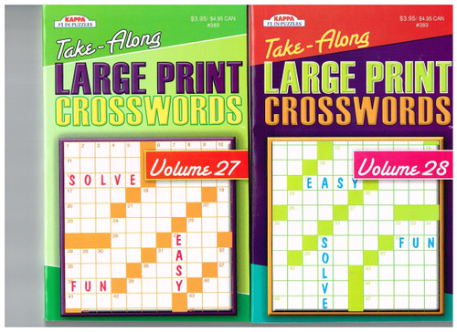 Kappa Take-Along Large Print Crosswords 2 Volume Set
