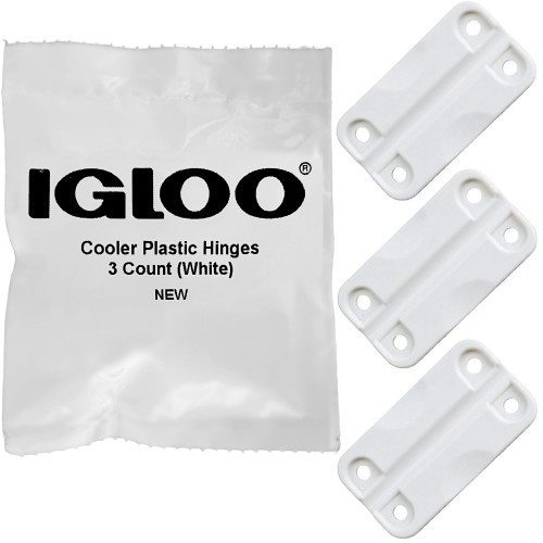 Igloo Cooler Plastic Hinges for Ice Chests (Set of 3) - Made in the USA - Standard Size - Contains UV Inhibitors-1766099201