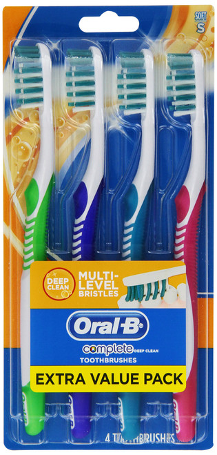 Oral-B Complete Deep Clean Soft Bristles Toothbrush 4 Count