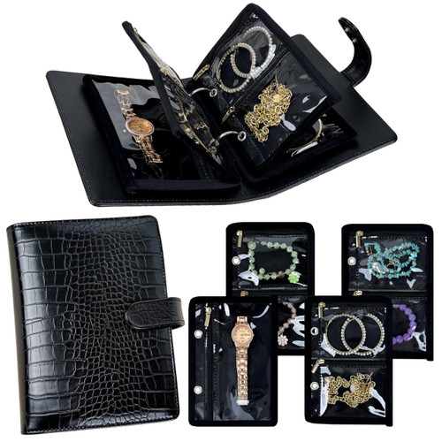 LingLingo Travel Jewelry Organizer Case,Small Jewelry Bags Jewelry Storage Book Ring Binder with Clear Zipper Velvet Pouch for Traveling LingLingo Travel Jewelry Organizer Case,Small Jewelry Bags Jewelry Storage Book Ring Binder with Clear Zipper Velvet Pouch for Traveling