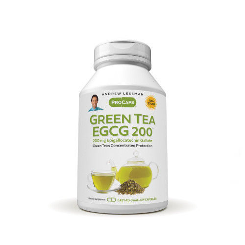 ANDREW LESSMAN Green Tea EGCG 200mg - 60 Capsules - 200 mg EGCG, Powerful Anti-oxidant Support for Healthy Liver Function, Immune, Brain, Heart and Circulatory Systems. No Additives