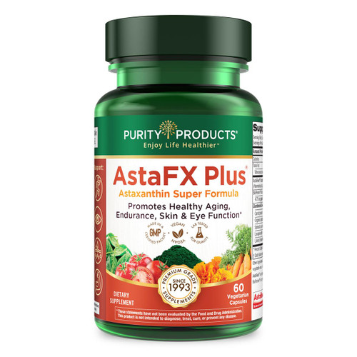 Purity Products AstaFX Plus - Astaxanthin Super Formula - 30 Day Supply from Supports Endurance - Promotes Healthy Skin - Supports Visual Health - Up to 6,000 Times More Powerful Than Vitamin C-1766100079