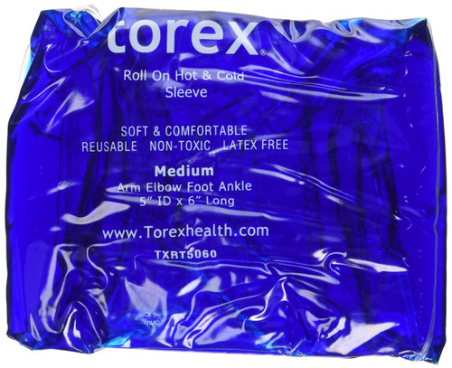 Torex Professional Hot and Cold Therapy - Roll-On Compression Sleeve (Medium) - Reusable Gel Ice Pack for Calf, Knee, and Thigh - fits 10" to 15"-1766100192