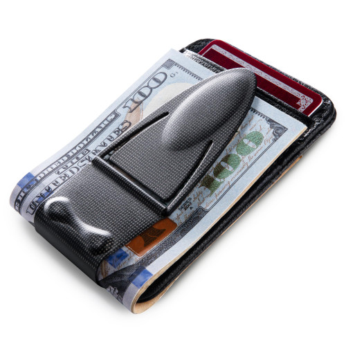 Geneva Black Mesh MoneyClamp® with Wallet, The Only Money Clip that Never Loses Its Grip, Forever Warranty