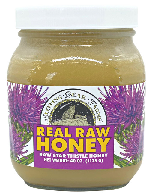 Sleeping Bear Farms 2.5 pound (40oz) REAL Raw Honey Harvested by our Beekeepers, From Our Hives Packed in Glass-1766100620