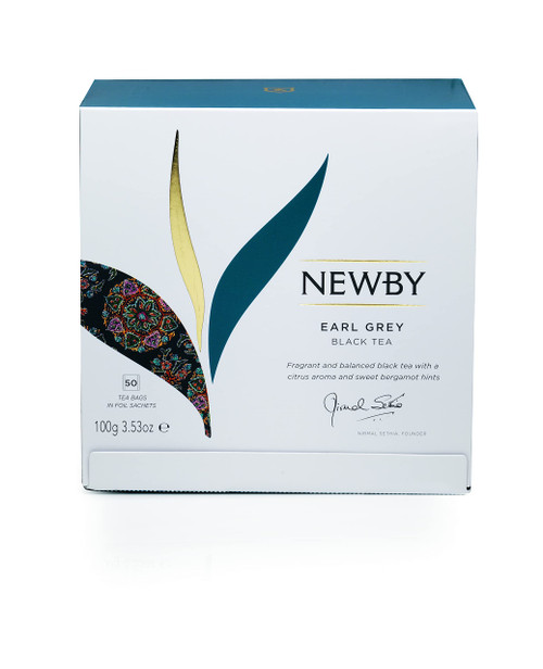 Earl Grey Black Tea by Newby Teas – 50 Individually Wrapped Tea Bags – Flavoured with Pure Bergamot Oil – Premium Black Tea Blend