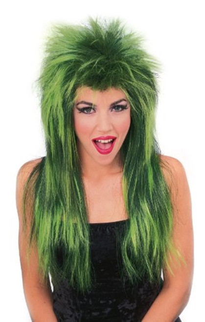 Rubie's Neon Shag Wig, Green, One Size