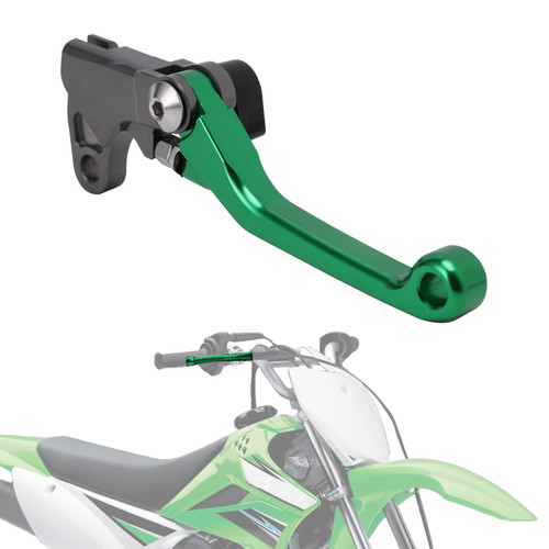 IUVWISN Motorcycle Brake Lever Pivot Levers Adjustable CNC for KLX 110 KLX110 KLX110L 2010-2025 Dirt Pit Bike Green