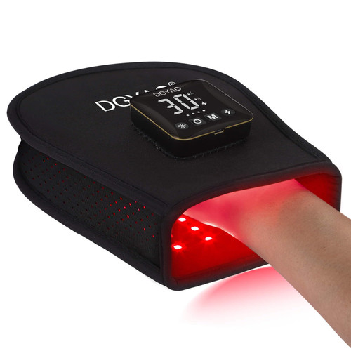 DGYAO D MAX Cordless Red Light Therapy Hand Glove for Hand Wrist Pain Relief, Near Infrared Therapy with Battery Pulse Therapy