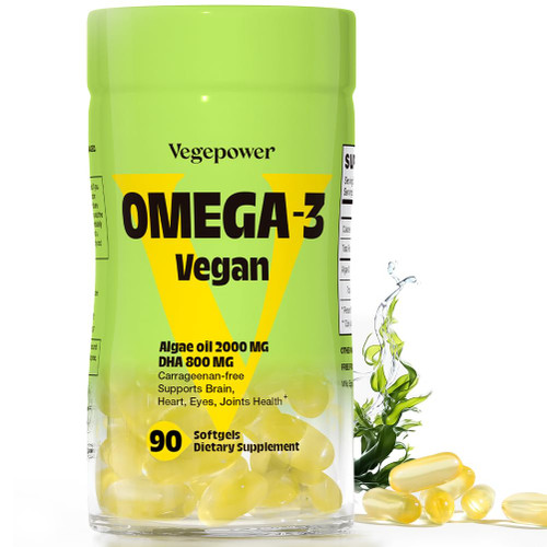 Vegan Omega-3 DHA Supplements - Premium Fish Oil Alternative from Algae Oil | 90 Carrageenan Free Softgels | Plant Based Algal DHA Essential Fatty Acids, Non-GMO (Algae, 90 Count (Pack of 1))
