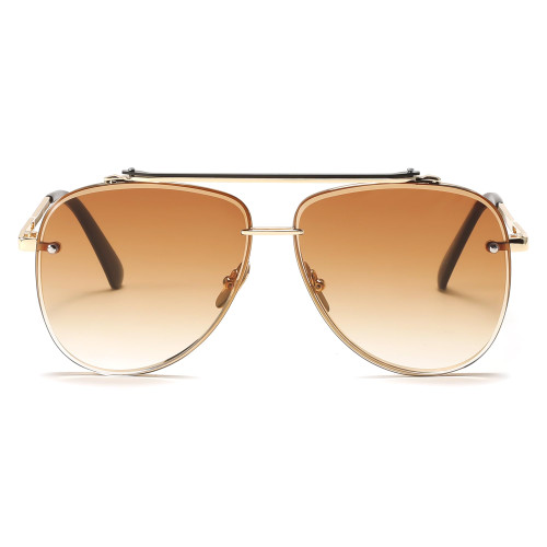 FEISEDY Oversized Aviator Sunglasses for Men Women Vintage Sun Glasses Metal Frame Gradient Shades B0105