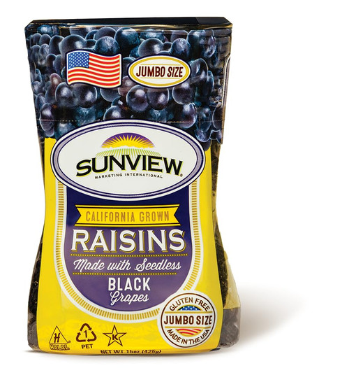 Sunview Jumbo Black Raisins 3-15oz Canisters