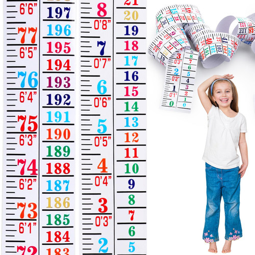 Tatuo Growth Chart Wall Labels Height Indicator Tape Ruler Growth Chart Decor Height Indicator Adhesive Ruler for Home Room Measuring(Colorful)