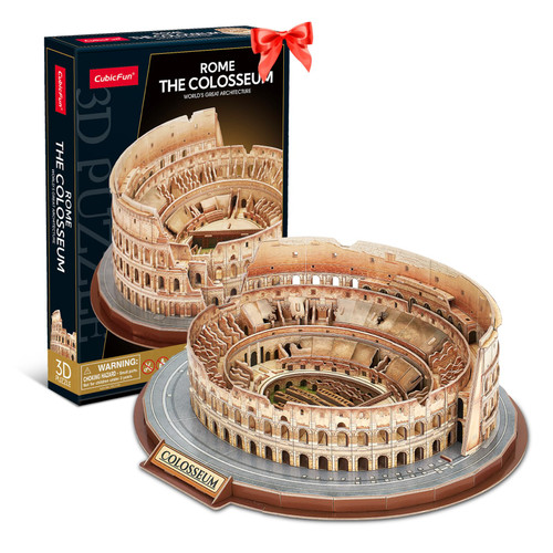 CubicFun 3D Puzzles for Adults Kids New Version Italy Rome Colosseum Jigsaw Puzzle DIY Building Model Kit Easter Gift for Boys Girls Age 10+, 163 Pieces Puzzles for Kids Ages 8-10