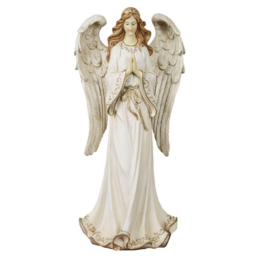 Touch of Class Angel Guardian Antique Ivory Table Sculpture