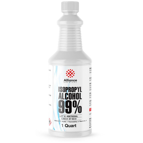 Isopropyl Alcohol 99% - 1 Quart Bottle - High-Purity Concentrated Rubbing Alcohol for Effective Cleaning - Quick-Drying, Domestically Sourced IPA