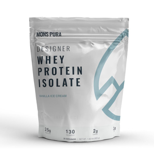 Mons Pura Vanilla Whey Protein: 25g Protein, Complete Amino Acid Profile, High Muscle Absorption, Sugar-Free, Easy Digestion, 25 Servings