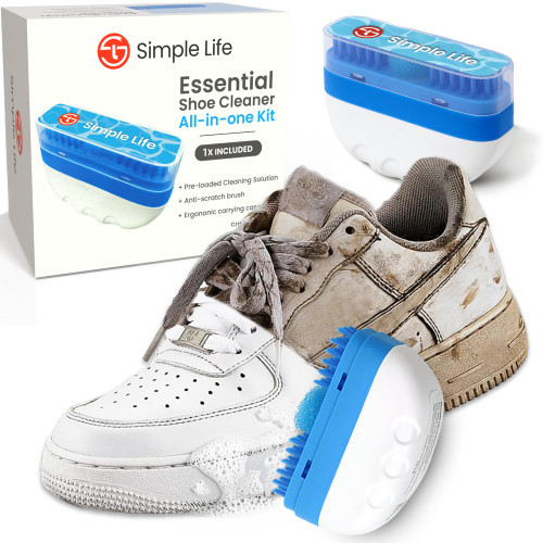 Simple Life All-in-1 Sneaker Cleaner Kit | Sneaker, Tennis & White Shoe Cleaner | Travel Kit (Single Pack)