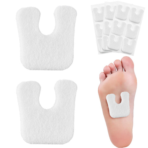 20 Pieces u Shaped Foot Pads Horseshoe Pads for Feet, Callus Cushions Metatarsal Pads Moleskin for Feet 3 in 1, Felt Foot Pads Callus Pads for Ball of Foot Cushion Side of Foot and Heel Pain Relief