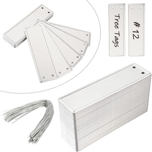 Aluminum Plant Labels - 50PCS Metal Tags with Wires for Plant Markers, Tree Tags, Outdoor Identification and Greenhouse