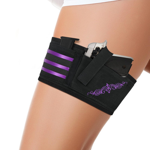 Gun Holster,Thigh Holster for Women,Embroidery Gun Holsters for Pistol,Fit for PT-22. 22 CaliberTCP. 380, P238, RugerLCP &Similar Guns, 27.5