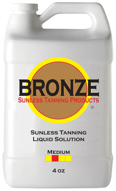 BRONZE – MEDIUM - Spray Tan Solution - 4 oz - Sunless Self Tanning Liquid for Airbrush or HVLP System + INCLUDES: Applicator Mitt, Application Gloves and Best Fake Tanner Lotion Mousse Sample