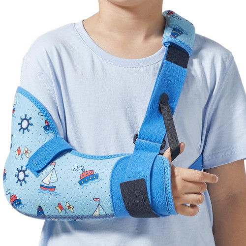 Willcom Kids Arm Shoulder Sling with Waist Strap, Immobilizer Brace Support for Broken Arm, Collarbone, Elbow, Wrist (Comfort Version, Right, XXS,19-23.5 inch)
