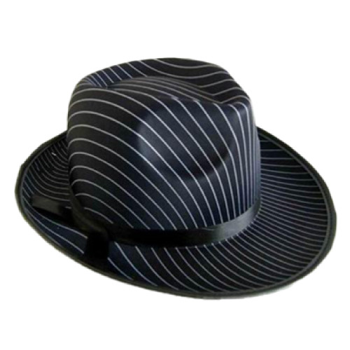 Squirrel Products White Pinstripe Gangster Hat Fedora